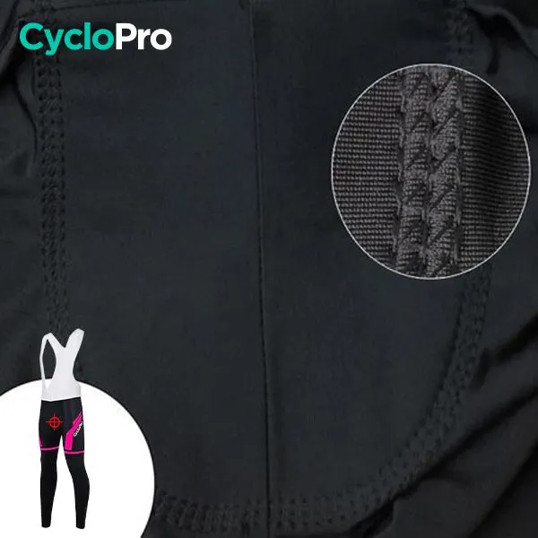 COLLANT CYCLISTE POUR FEMMES NOIRE ET ROSE - AUTOMNE