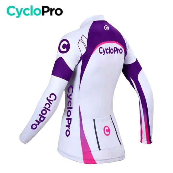 MAILLOT LONG DE CYCLISME VIOLET - AUTOMNE - CONFORT+