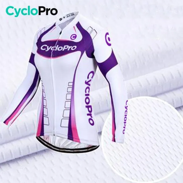 MAILLOT LONG DE CYCLISME VIOLET - AUTOMNE - CONFORT+