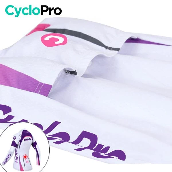 MAILLOT LONG DE CYCLISME VIOLET - AUTOMNE - CONFORT+