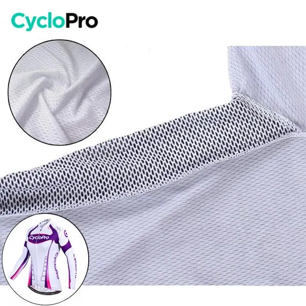 MAILLOT LONG DE CYCLISME VIOLET - AUTOMNE - CONFORT+