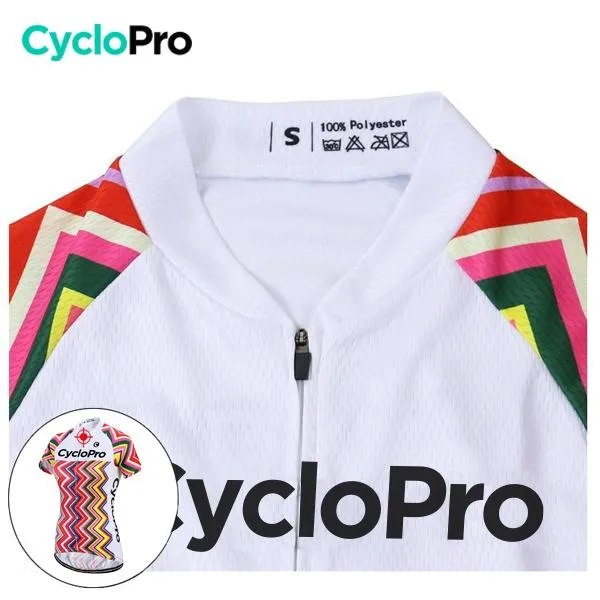 MAILLOT LONG DE CYCLISME ROSE - AUTOMNE - MOSAIQUE+