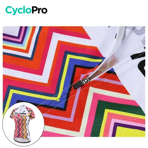 MAILLOT LONG DE CYCLISME ROSE - AUTOMNE - MOSAIQUE+