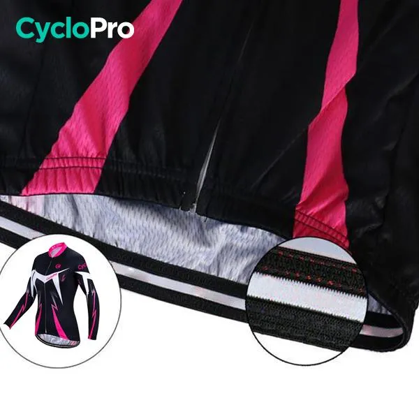 MAILLOT LONG DE CYCLISME ROSE - AUTOMNE - CONFORT+