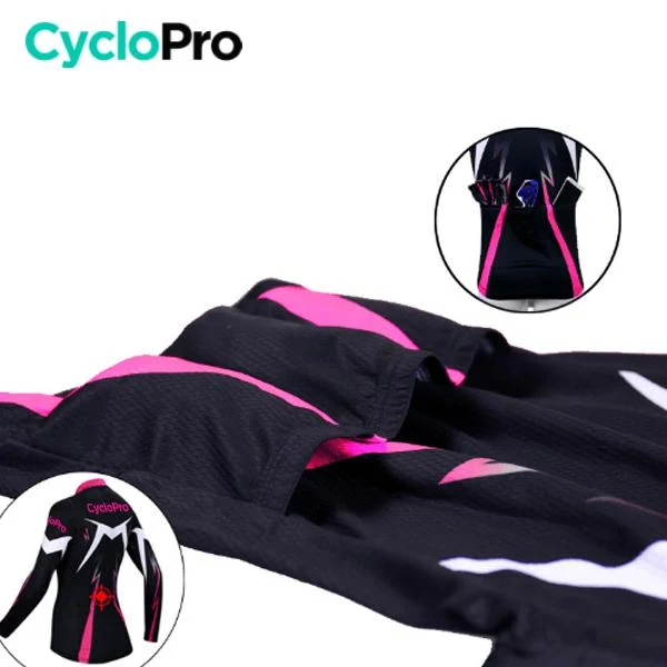 MAILLOT LONG DE CYCLISME ROSE - AUTOMNE - CONFORT+