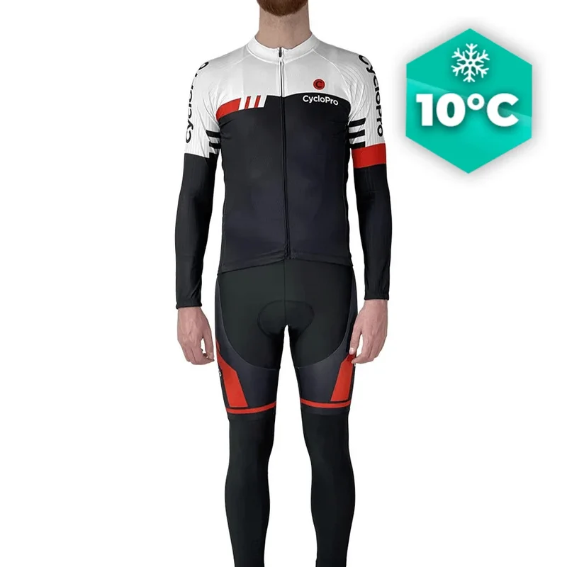 Tenue cycliste automne Noire et Blanche - Pro+