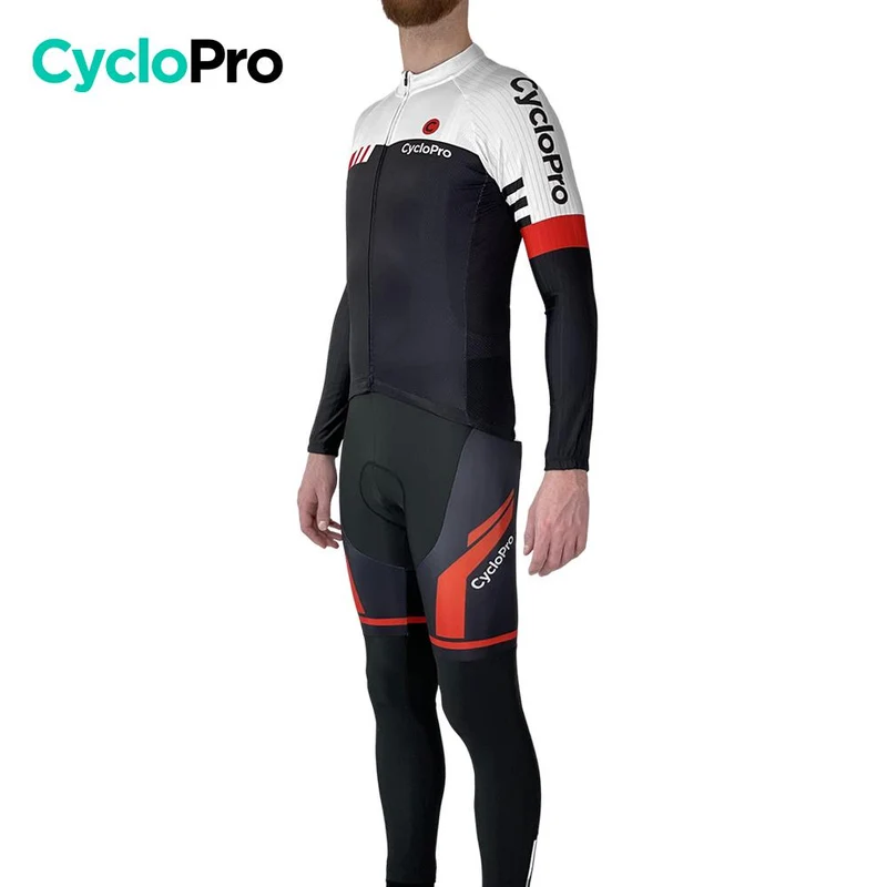 Tenue cycliste automne Noire et Blanche - Pro+