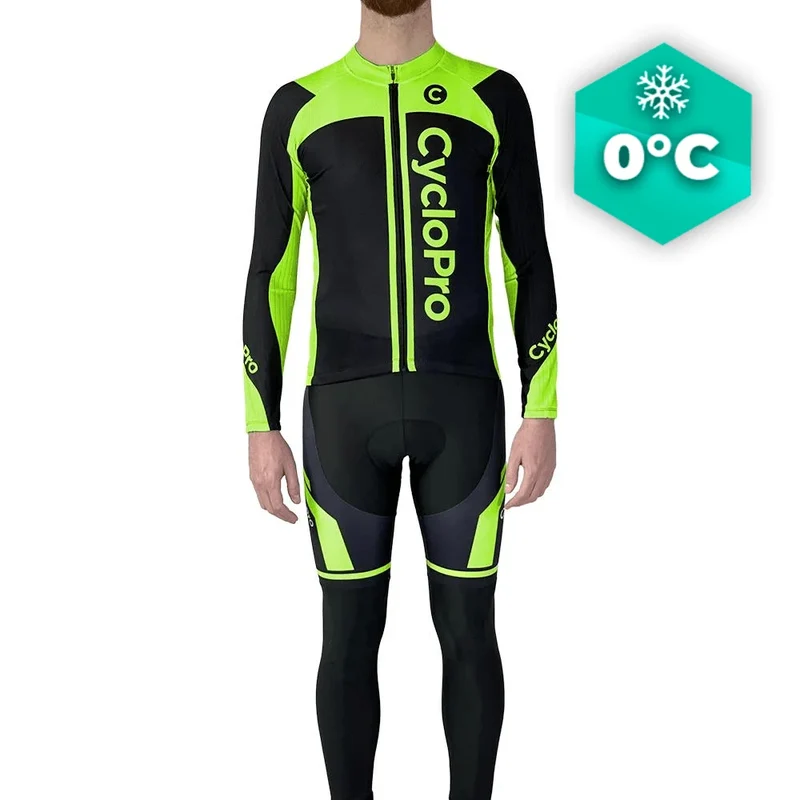 Tenue cycliste hiver verte - Flash+