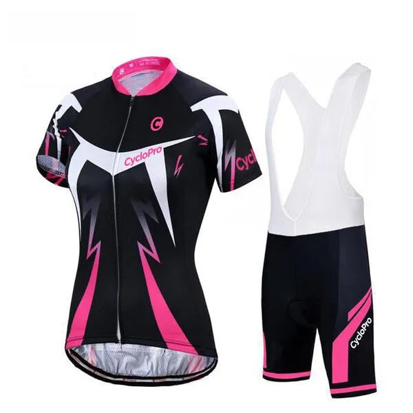 Tenue Vélo de Route Noire et Rose - Confort+