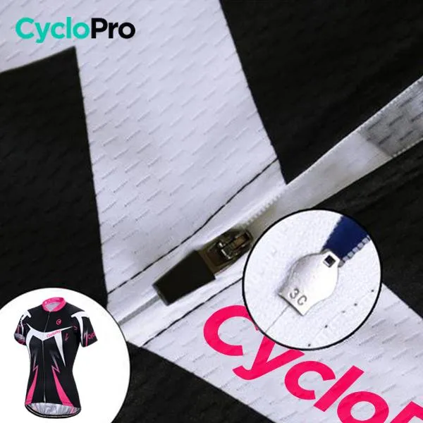 Tenue Vélo de Route Noire et Rose - Confort+