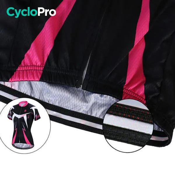 Tenue Vélo de Route Noire et Rose - Confort+