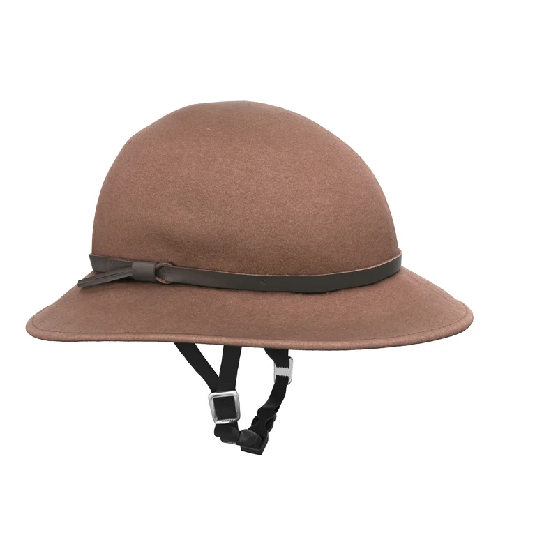 Fedora Classic Brown Helmet Hat (helmet+cover)
