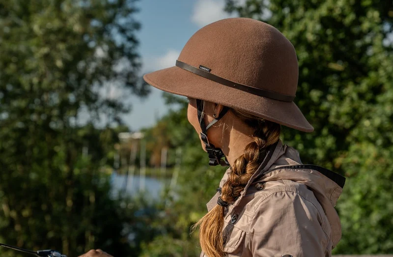 Fedora Classic Brown Helmet Hat (helmet+cover)