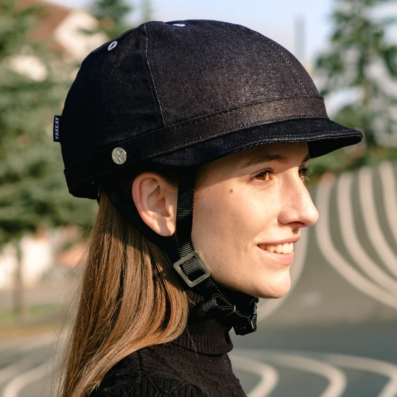 Milano Dark Blue Denim Helmet Hat (helmet+cover)