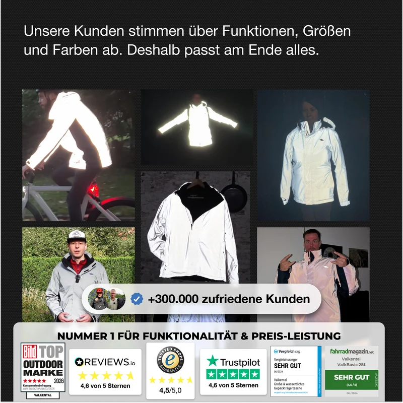 3in1 Smart Coat - Veste de protection certifiée, 100 % réfléchissante avec polaire amovible à fermeture éclair