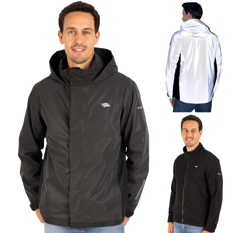 Veste 3 en 1 Smart Jacket - 100 % réfléchissante et imperméable, avec polaire amovible à fermeture éclair - Produit de deuxième choix