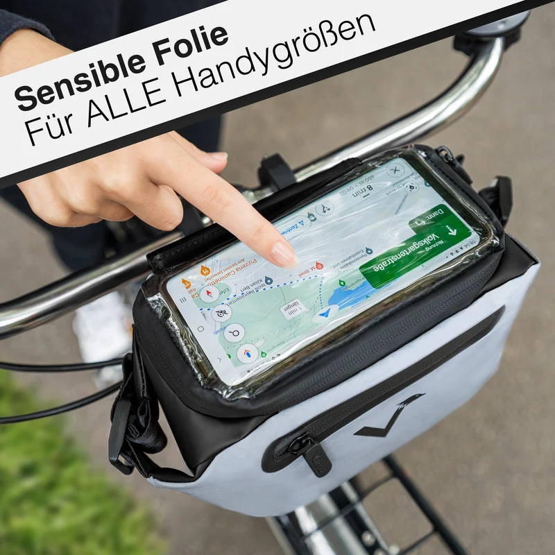 3in1 City Bag - Sac de guidon multifonctionnel & réfléchissant