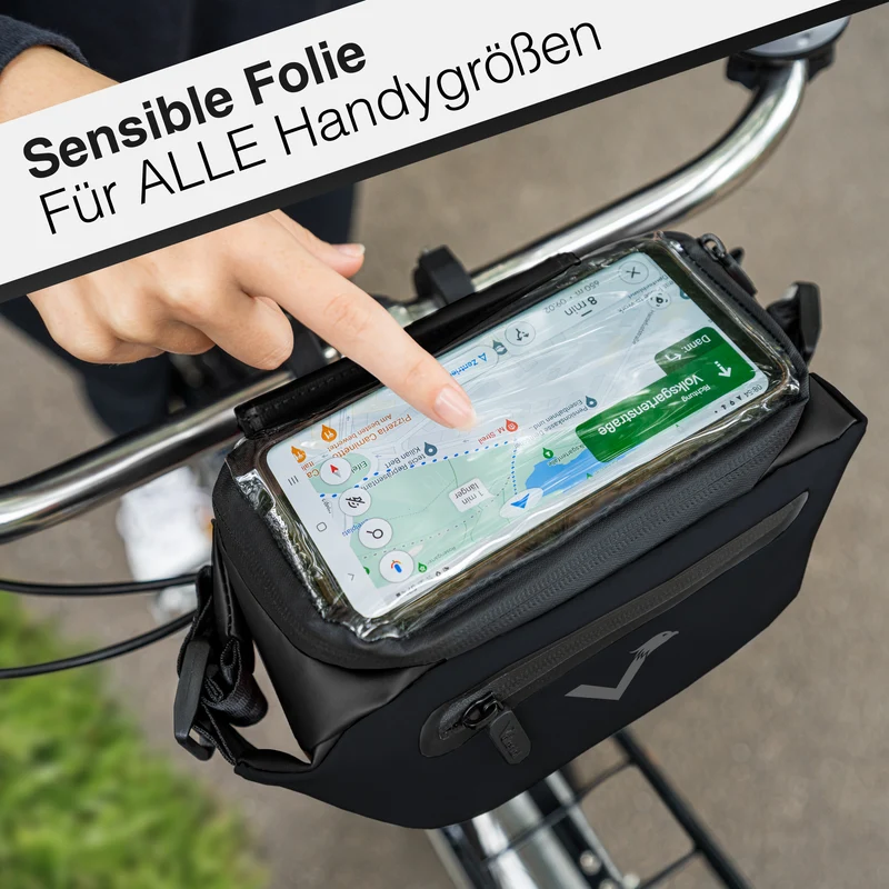 3in1 City Bag - Sac de guidon multifonctionnel & réfléchissant