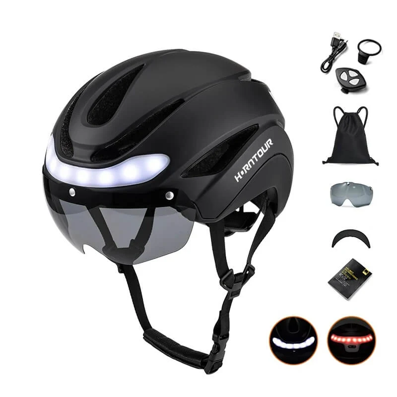 LumaGuard™ | Casque velo avec visière et éclairage avant et arrière pour une protection renforcée