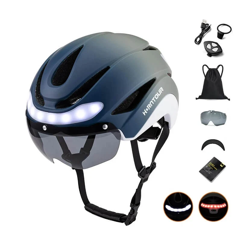 LumaGuard™ | Casque velo avec visière et éclairage avant et arrière pour une protection renforcée