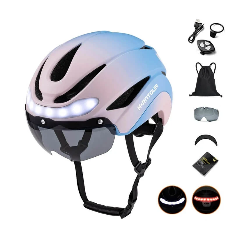 LumaGuard™ | Casque velo avec visière et éclairage avant et arrière pour une protection renforcée