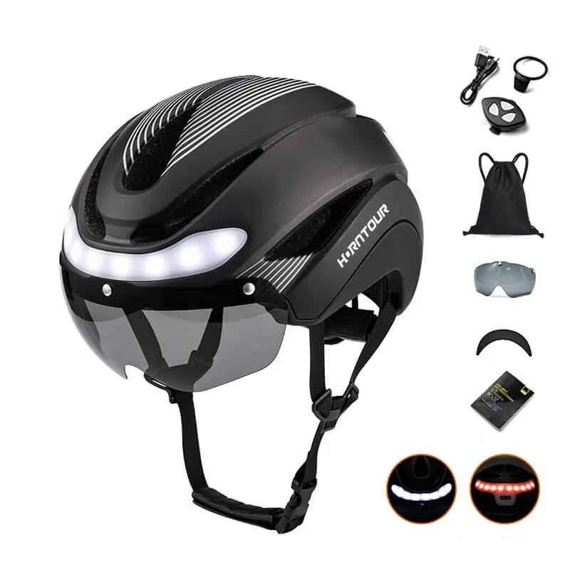 LumaGuard™ | Casque velo avec visière et éclairage avant et arrière pour une protection renforcée