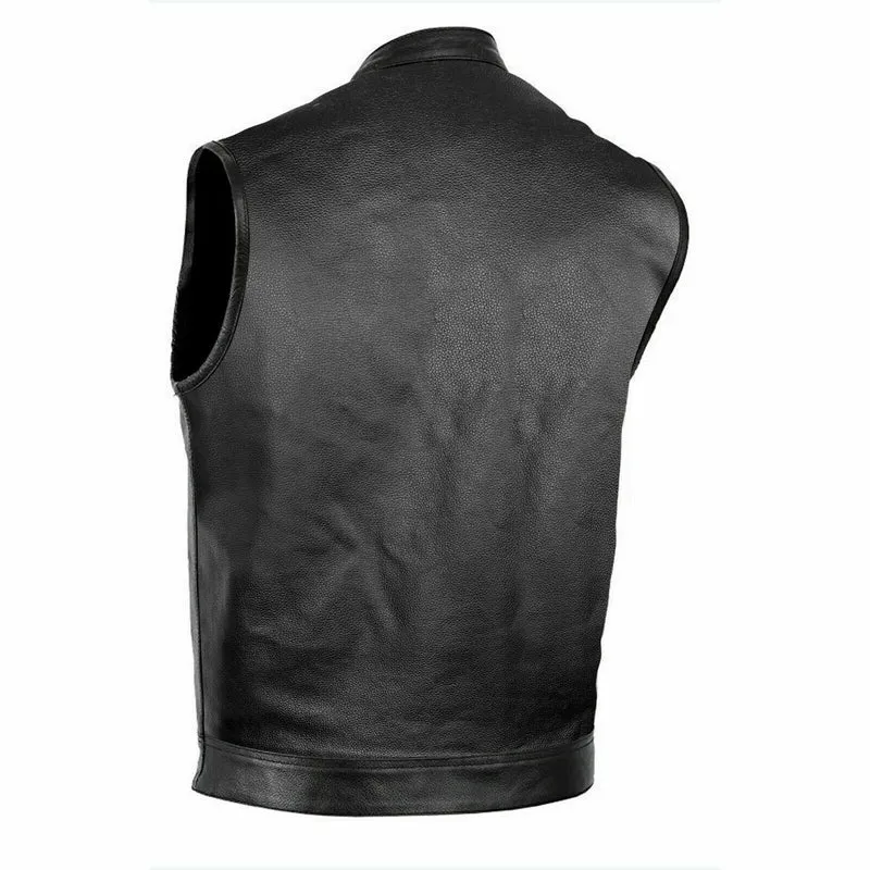 Veste / Gilet moto cuir sans manche | SOA | DESTOCKAGE