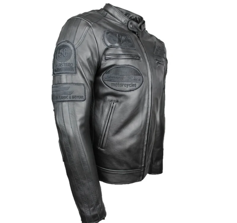 Blouson moto Cuir Homme : CAFE RACER BLACK EDITION