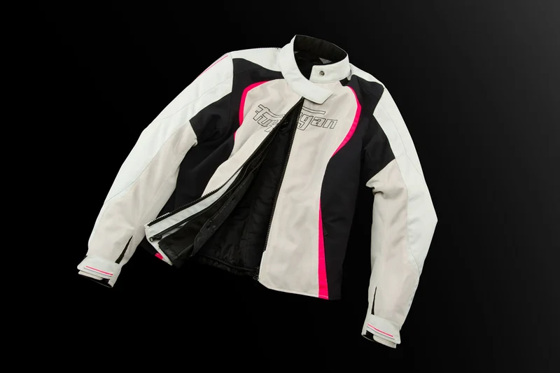 Blouson Moto Femme Clair Perle et Rose | Furygan™ Odessa Evo 3in1 Vented+ Pearl Noir Rose