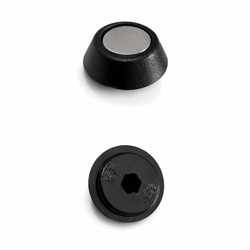 Set (3 pieces) of magnets with black retaining clips.