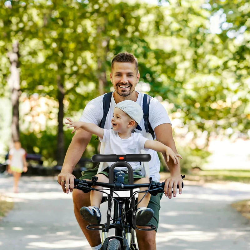 FirstRide™ | Siege enfant velo avec position frontale rassurante et assise sécurisée