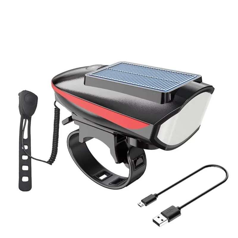 TwilightX™ | Eclairage velo solaire puissant avec klaxon pour une visibilité optimale et sécurité renforcée
