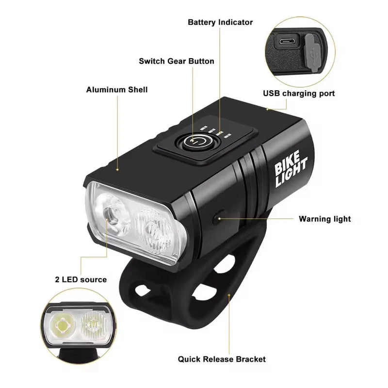 LumiX™ | Eclairage velo avec 6 modes d’éclairage et batterie rechargeable