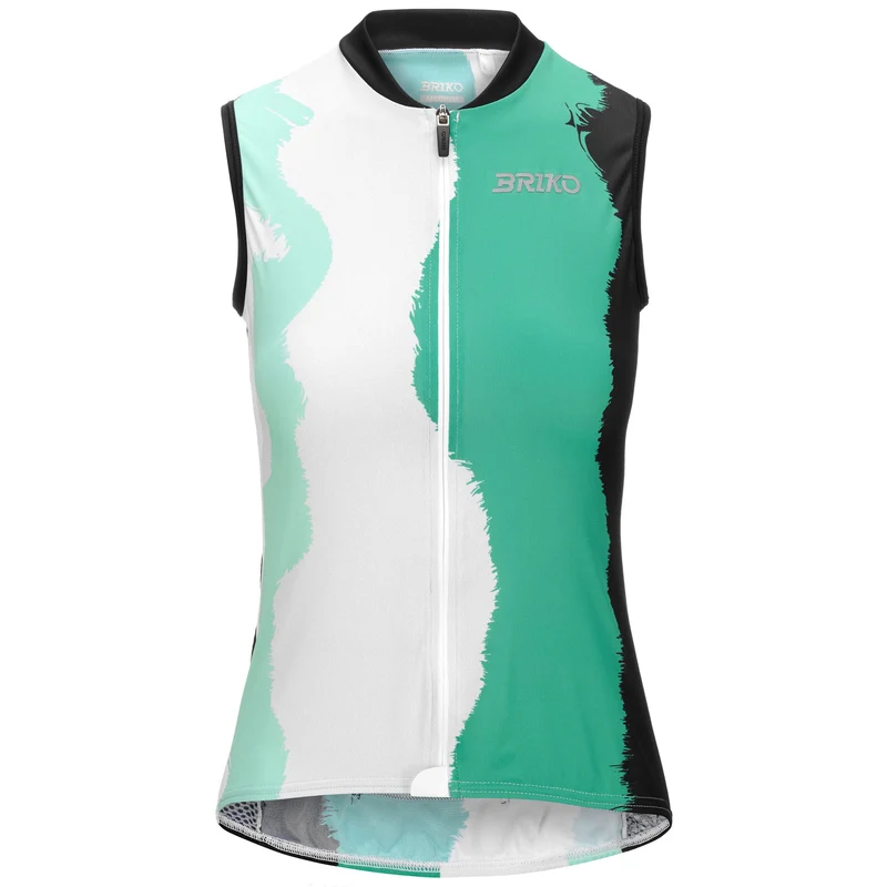 AIRY LADY TANK - Active Jerseys - Tank - Woman - Black-Green Jade-WHITE LUCENT