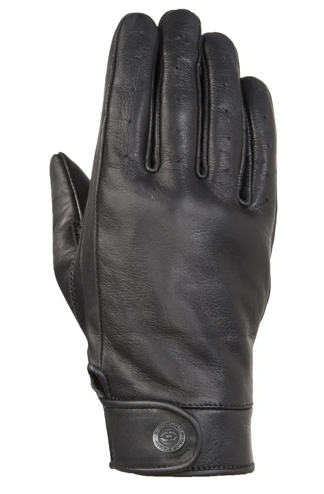 Gants Moto Cuir Perforé Homme Noir — Été, Tactiles CE