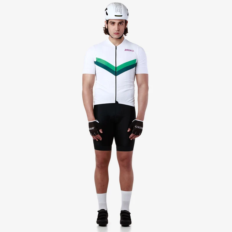 MAZE STRIPE JERSEY - Active Jerseys - Shirt - Man - White-Green Smeraldo-Green Jade
