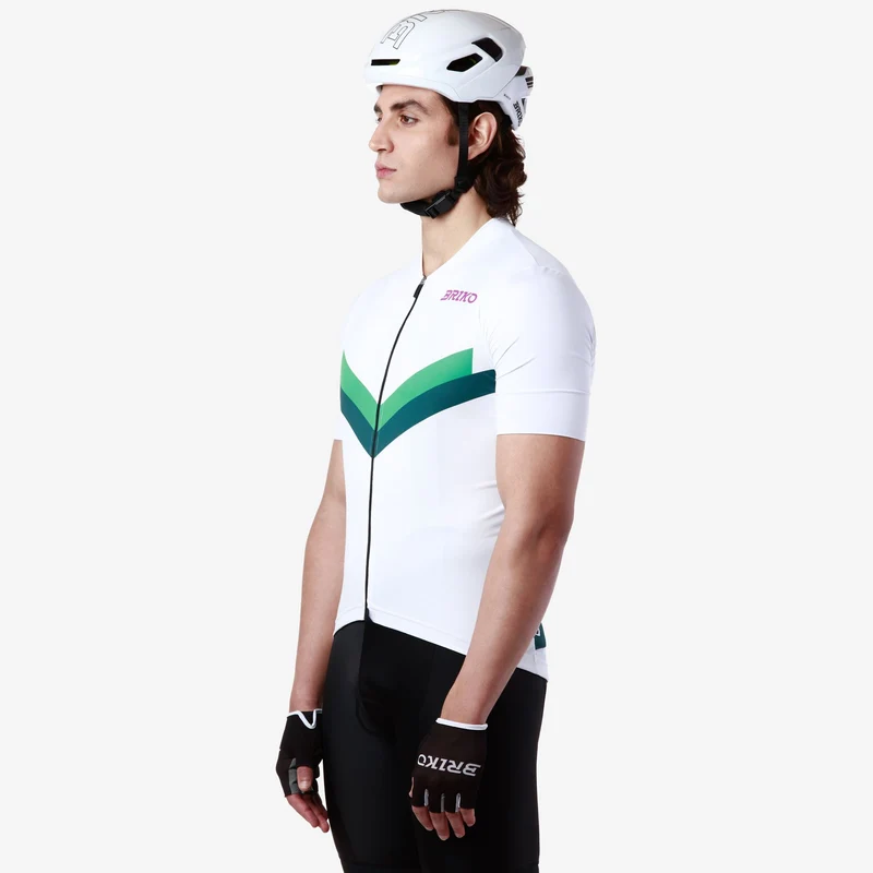 MAZE STRIPE JERSEY - Active Jerseys - Shirt - Man - White-Green Smeraldo-Green Jade