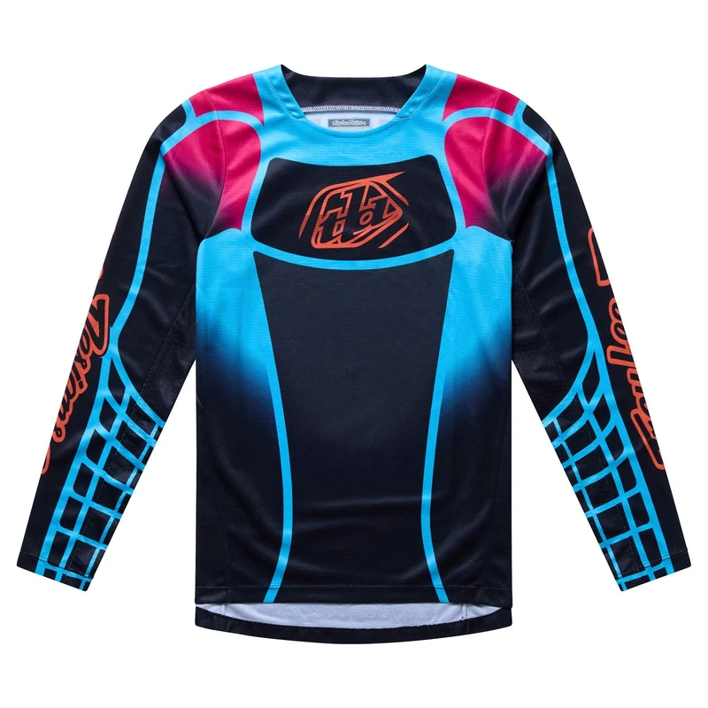 Youth GP Pro LS Jersey Framework Black / Cyan