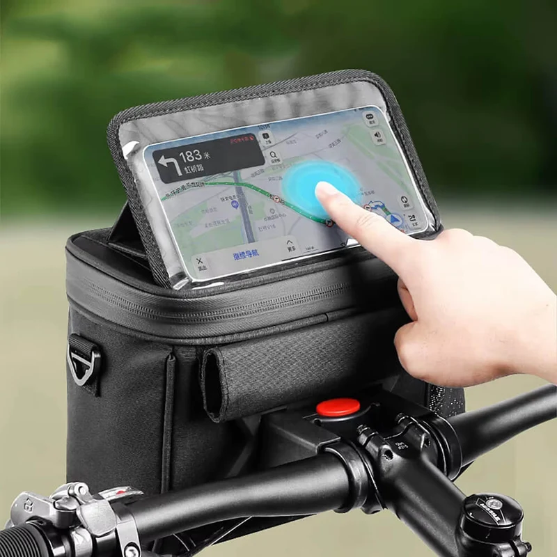 PackNSteer™ | Sacoche guidon vélo étanche avec écran tactile intégré