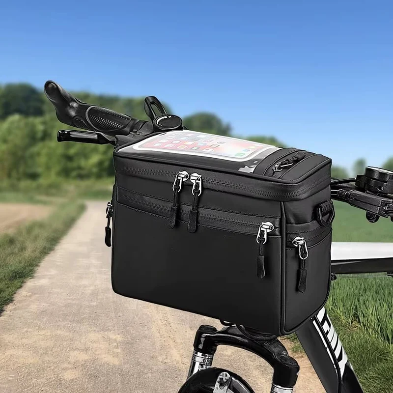 RideVault™ | Sacoche guidon vélo avec fenêtre tactile et port en bandoulière