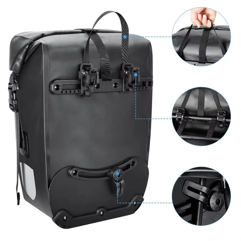 RoadVault™ | Sacoche velo porte bagage grande capacité extensible et multifonctionnelle 27L