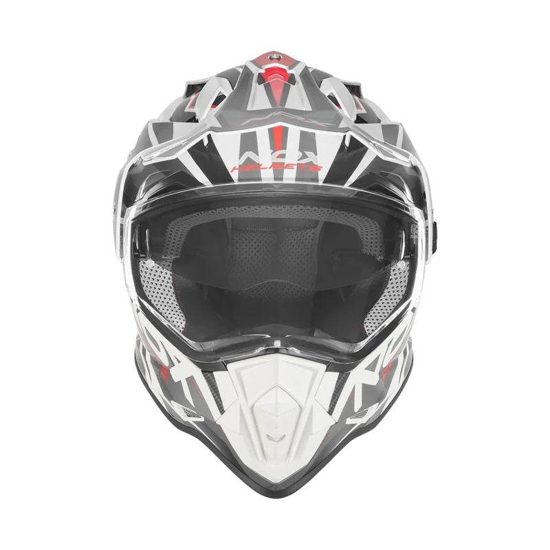 Casque Moto Adventure N312 Track Blanc Rouge | NOX