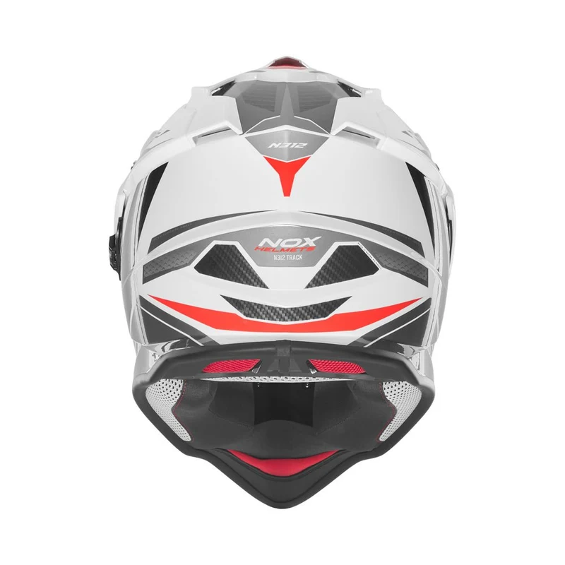 Casque Moto Adventure N312 Track Blanc Rouge | NOX