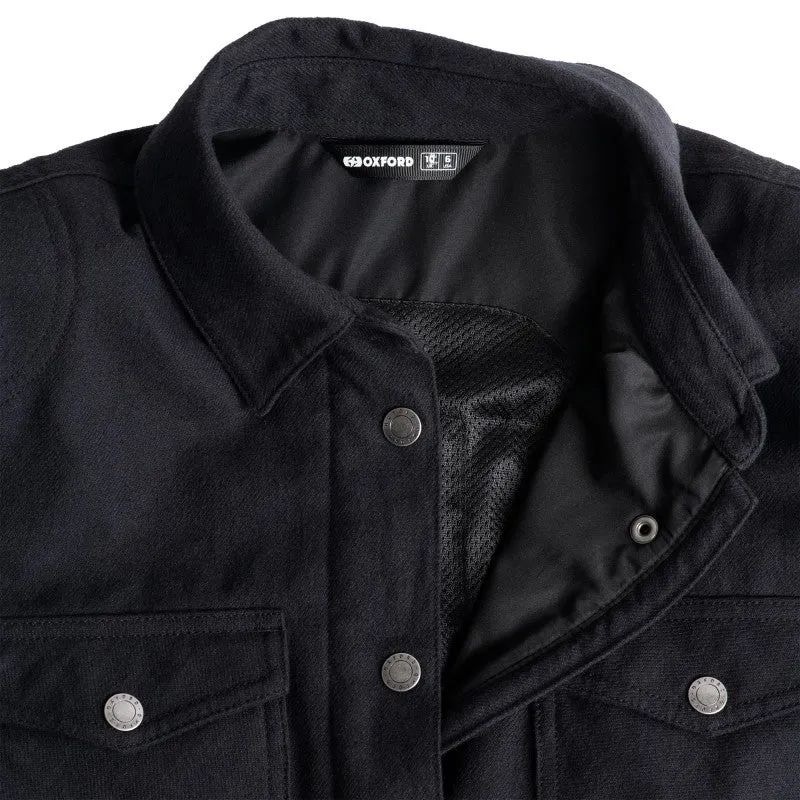 Veste Surchemise Moto Femme Noire — Aramide & Protections CE | VALA™