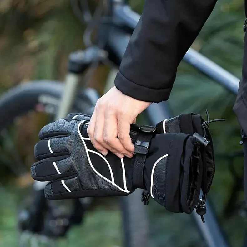 HeatedCyclingGloves™ | Gants velo hiver imperméables avec bande réfléchissante
