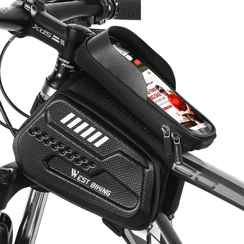 PhoneRidePack™ | Sacoche velo telephone étanche avec fenêtre tactile et capacité de 1.4L