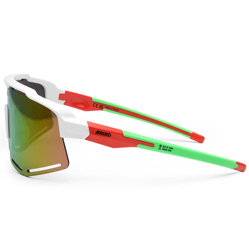 KOMI - Glasses - Sunglasses - Unisex - Shiny white neon green pink orange-PUM3-White