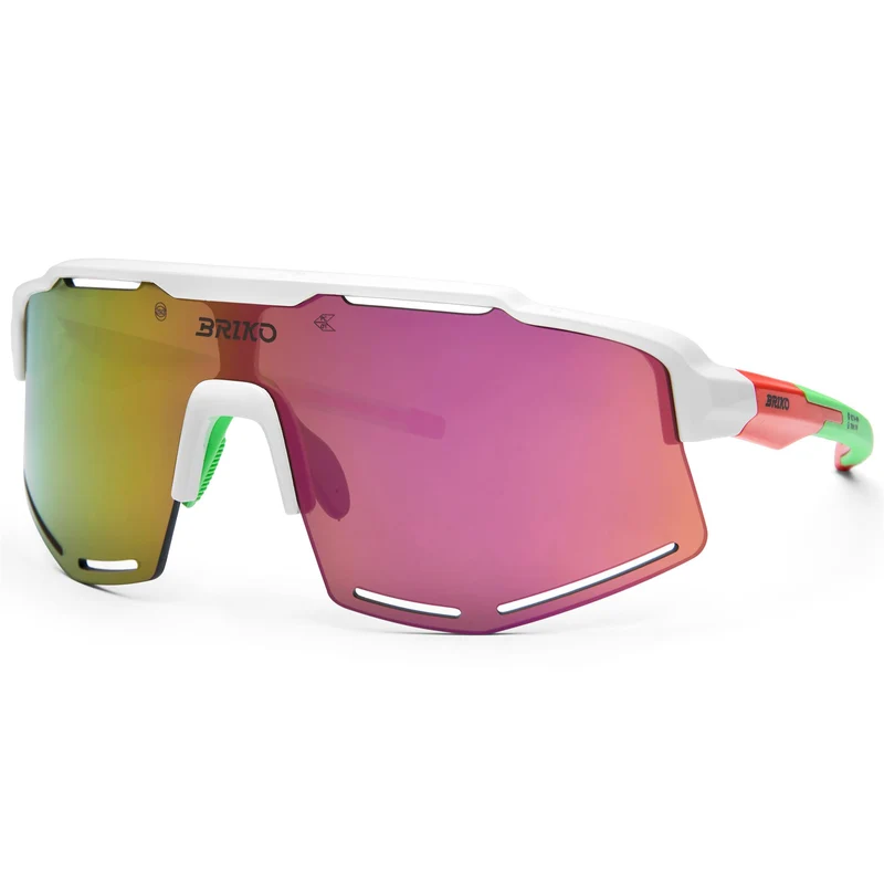KOMI - Glasses - Sunglasses - Unisex - Shiny white neon green pink orange-PUM3-White