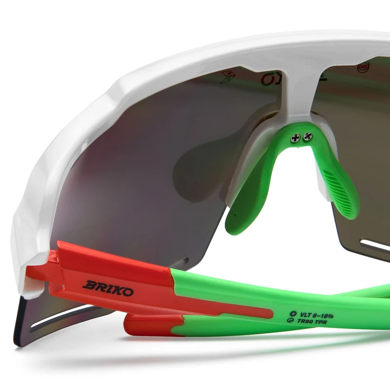 KOMI - Glasses - Sunglasses - Unisex - Shiny white neon green pink orange-PUM3-White