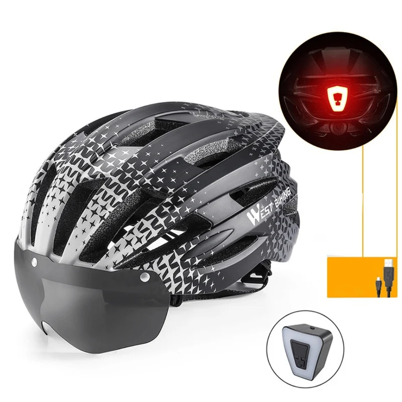 LightGuardHelmet™ | Casque velo avec visière magnétique et feu arrière intégré pour une protection complète